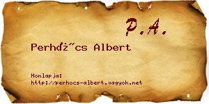 Perhócs Albert névjegykártya
